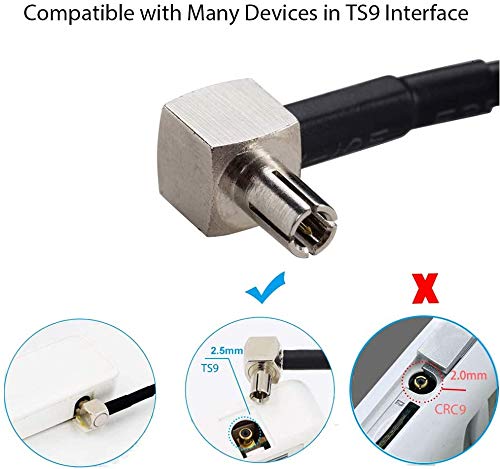 CORONIR TS9 to SMA Female External Antenna Adapter 12'' Cable Pigtail for USB Modems, Hotspots & Routers - Pack of 2