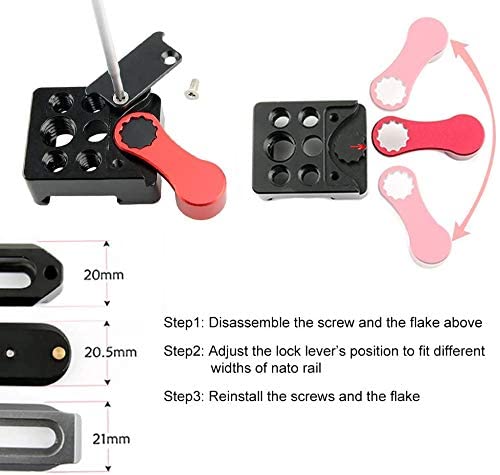 NICEYRIG NATO Lock Clamp with Quick Release NATO Rail 70mm for Video Monitor Microphone LED Light - 080