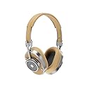 MASTER & DYNAMIC MH40 Over-Ear Wireless Headphones Gen II, Silver Metal/Tan Leather