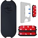 Adhesive Base for Popswallet, Detachable Sticky Back Replacement Compatible with Socket Wallet Plus, 2pcs Swappable Black Attachment Piece Plastic
