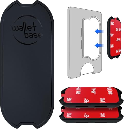 Adhesive Base for Popswallet, Detachable Sticky Back Replacement Compatible with Socket Wallet Plus, 2pcs Swappable Black Attachment Piece Plastic