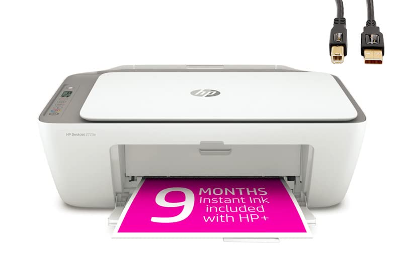 HP DeskJet 2723e All-in-One Wireless Color Inkjet Printer?Print Scan Copy - LCD Display, 4800 x 1200 dpi, 9 Months Free Instant Ink WiFi, Bluetooth