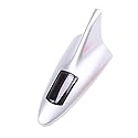 idain Shark Fin Antenna Solar Power LED Warning Tail Light Car Roof Antenna Decor Tail Light (Silver)