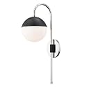 Mitzi HL249101-PN/BK Renee - 1 Light Plug-in Sconce 20 inches Tall and 6.25 inches Wide - Polished Nickel/Black