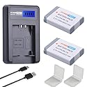 Powertrust 2 Pack NB-13L Battery + LCD USB Charger Compatible with Canon PowerShot G5X, G7X, G9X, G7 X, Mark II G9 X, SX620, SX720, SX730 HS