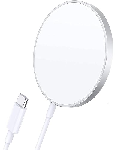 Magnetic Wireless Charger | Tekpower 15W Magnetic Charging Pad with Built-in 3-Foot USB-C Cable for Charging iPhone 12/12 Pro / 12 Pro Max / 12 Mini