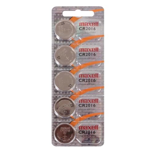 Maxell Micro Lithium Cell Battery CR2016 for Watches and Electronics 5 Pack