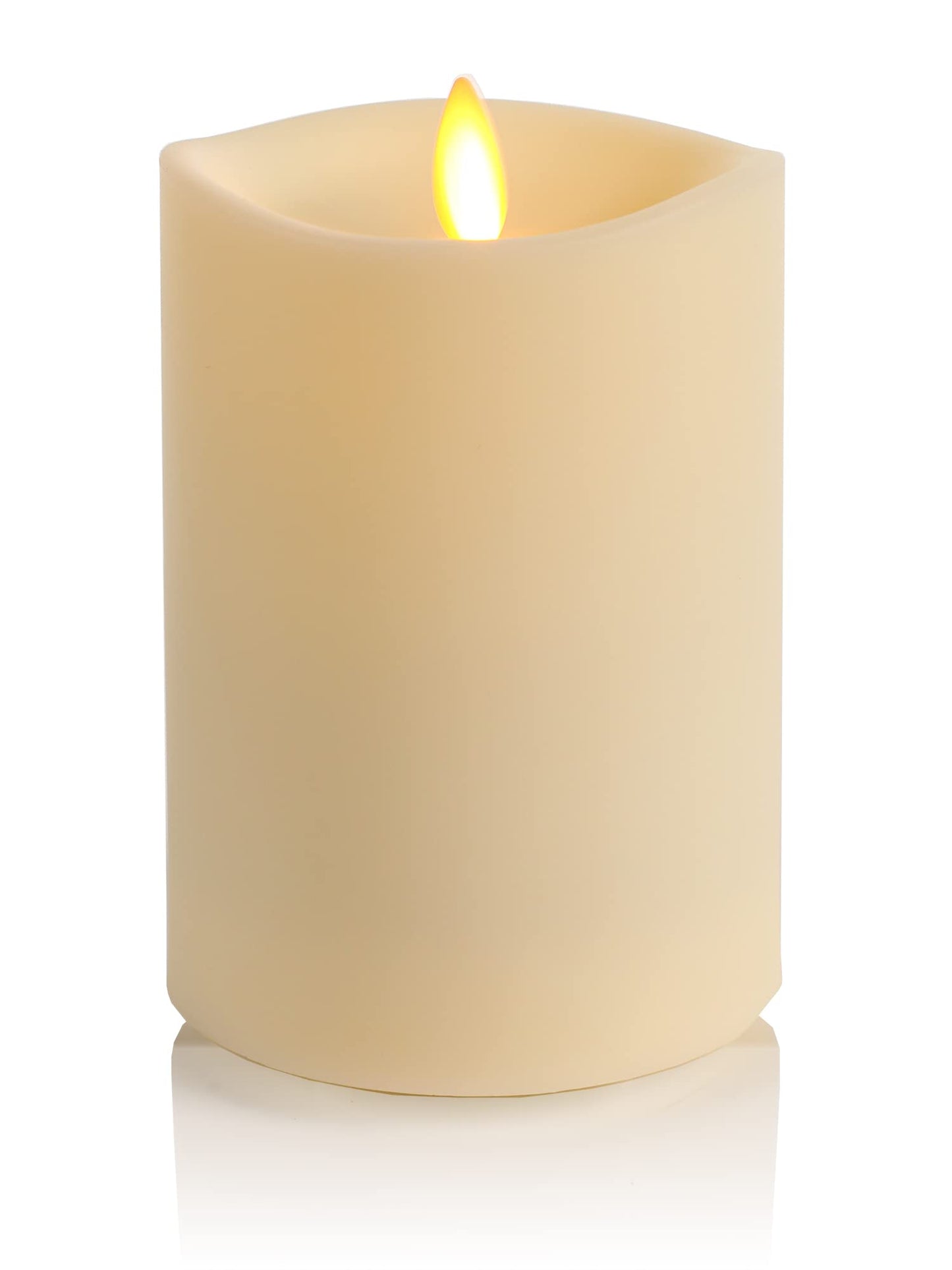 Luminara Realistic Artificial Moving Flame Outdoor Pillar Candle - Moving Flame LED Battery Operated Lights for Outside Christmas, Thanksgiving