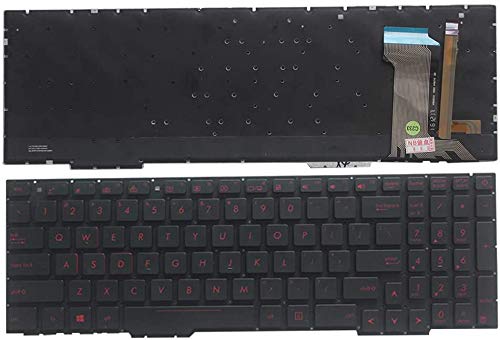 New English Laptop Replacement Keyboard for Asus GL553 Series GL553V GL553VW ZX553VD ZX53V FX553VD FX53VD FX753VD FZ53V ZX73 US Layout with Backlight