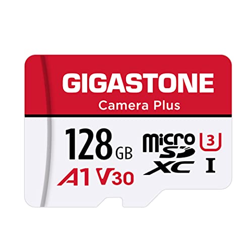 Gigastone 128GB Camera Plus Series Memory Card, Read Speed up to 100MB/s. Ideal for Full HD Video Gopro Drone Android Camera, A1 Micro SDXC Card