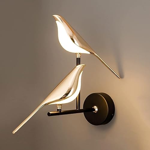 Modern Bird Light Wall Sconces Bird Lamp Shade Bedroom Bedside Living Room Rotatable Adjustable Art Deco LED Wall Light Magpie TV Background Luxury