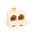 THE CIMPLE CO 2-Line Phone Splitter for Landline - 2-Way Telephone Splitter (1 and 2 Lines) with RJ11 Keystone Jack - Landline Phone Divider