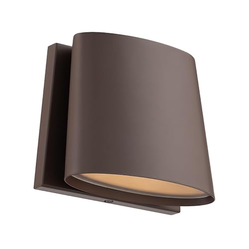 East Grove Home Sentinel 7in LED Indoor or Outdoor Wall Light 15W 550 Lumens 5-CCT Selectable 2700-3000-3500-4000-5000K in Bronze Finish