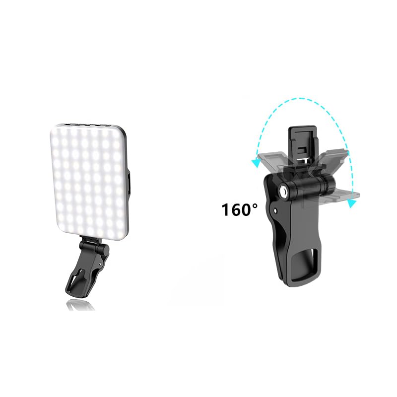 ThtRht 2 Pack 60 LED Selfie Light Front Clip Replacement Phone Clip Holder Clamp Support Stand for Rechargeable Clip Fill Video Conference Light