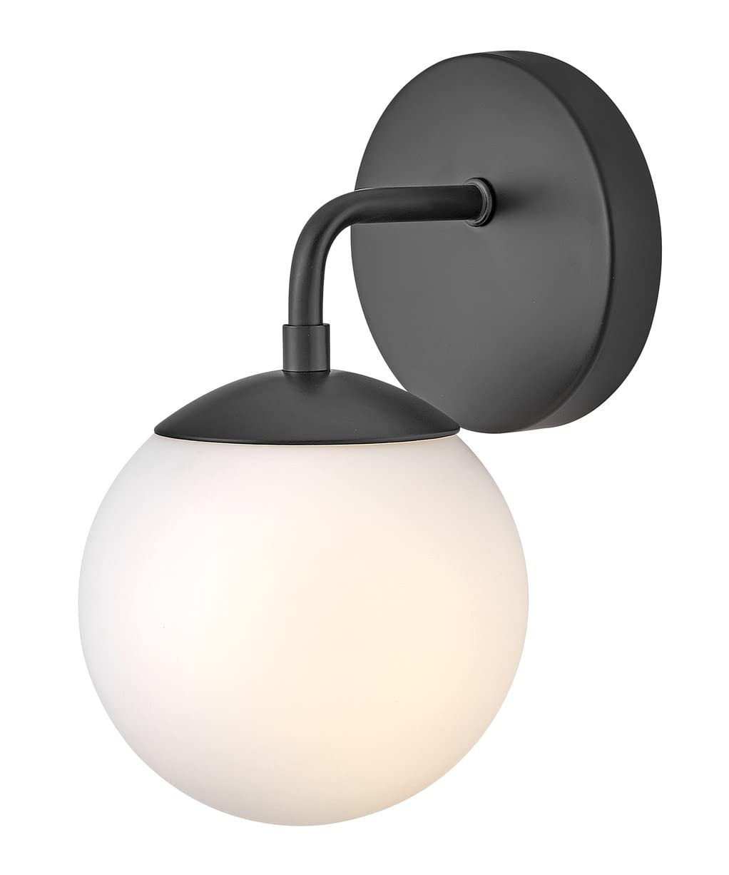 Lark Julep Single Bath Vanity Light, Art Deco Globe, Modern Style, Black