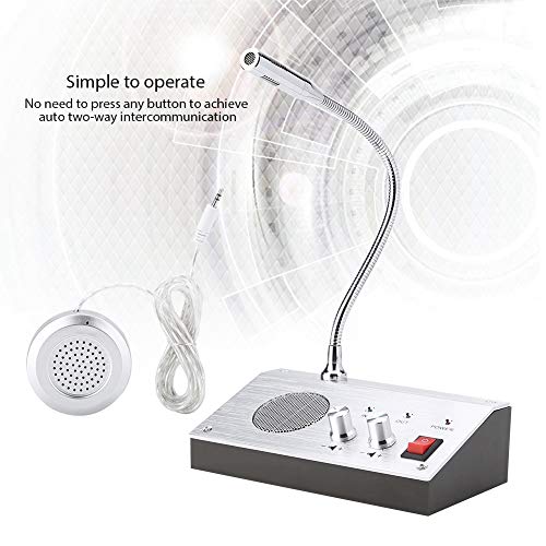 Intercom Dual Way System,Mic Speaker Window Counter Drive Thru Speaker Through Store Glass Counter for Bank Office Store Bus Station Security Company