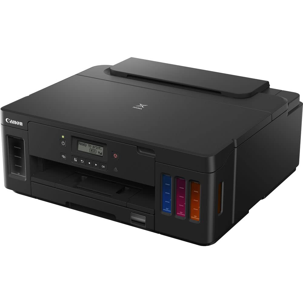 Canon PIXMA G5020 Wireless MegaTank Inkjet Printer 3112C002 with Mobile Printing + Photo Print & Auto 2-Sided + Refillable Ink Bottles + 2 Extra Black