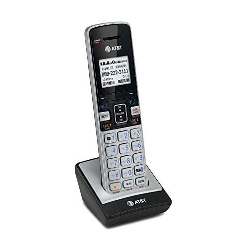 AT&T TL86003 Accessory Cordless Handset, Silver/Black | Requires AT&T TL86103 to Operate