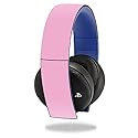 MightySkins Skin Compatible with Sony PS4 Gold Wireless Headset (Original Model ONLY) Headphones Sticker Skins Solid Pink