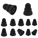ALXCD Triple Flange Ear Tip, 6 Pairs S/M/L Size Triple Three Flange Noise Isolation Silicone Earbuds Tips with 4mm Connector Hole, Fit for Most in Ear