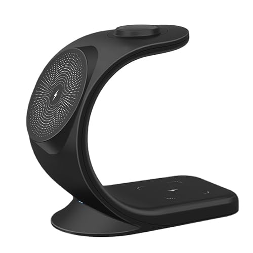 3 in 1 Magnetic Charging Station Compatible for iPhone 16 15 14 13 12 Pro/Max/Mini, for AirPods Pro/2, for iWatch 6/SE/5/4 with Sail Style Black