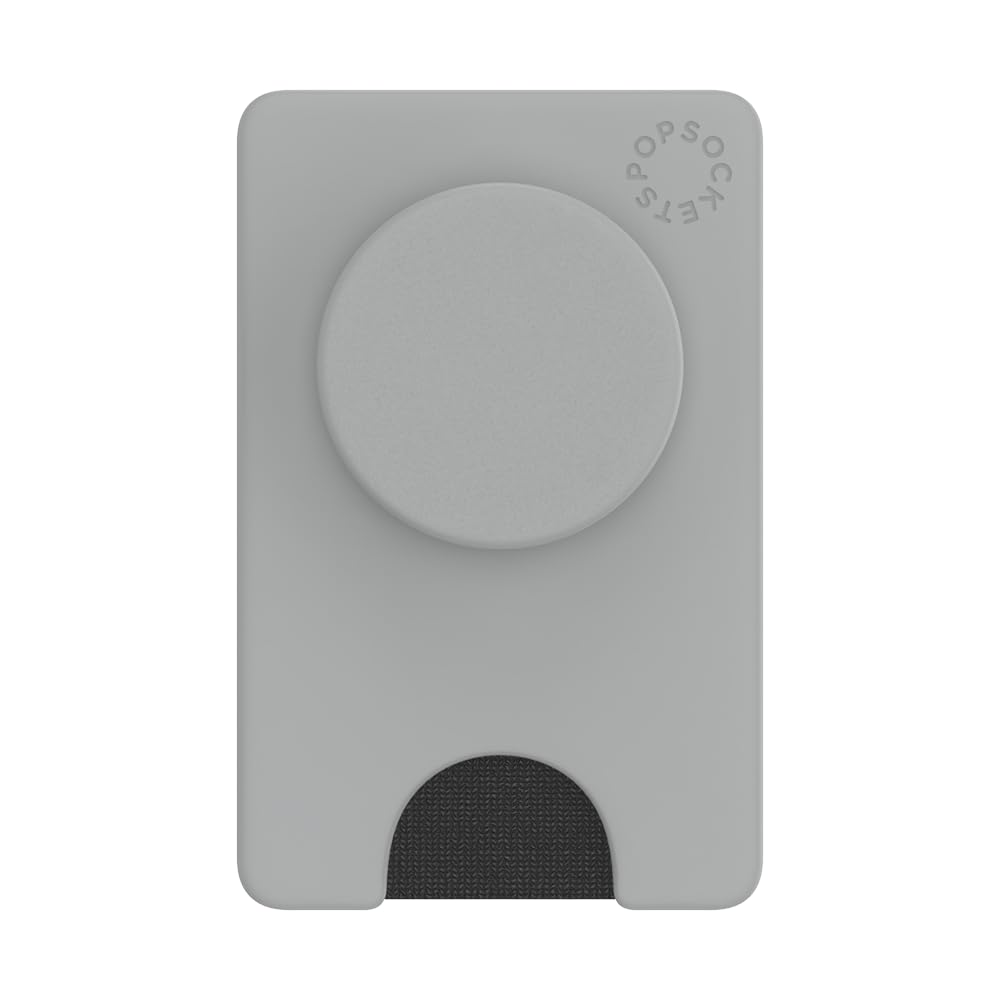 PopSockets Adhesive Phone Wallet and Card Holder with Grip - Tech Grey
