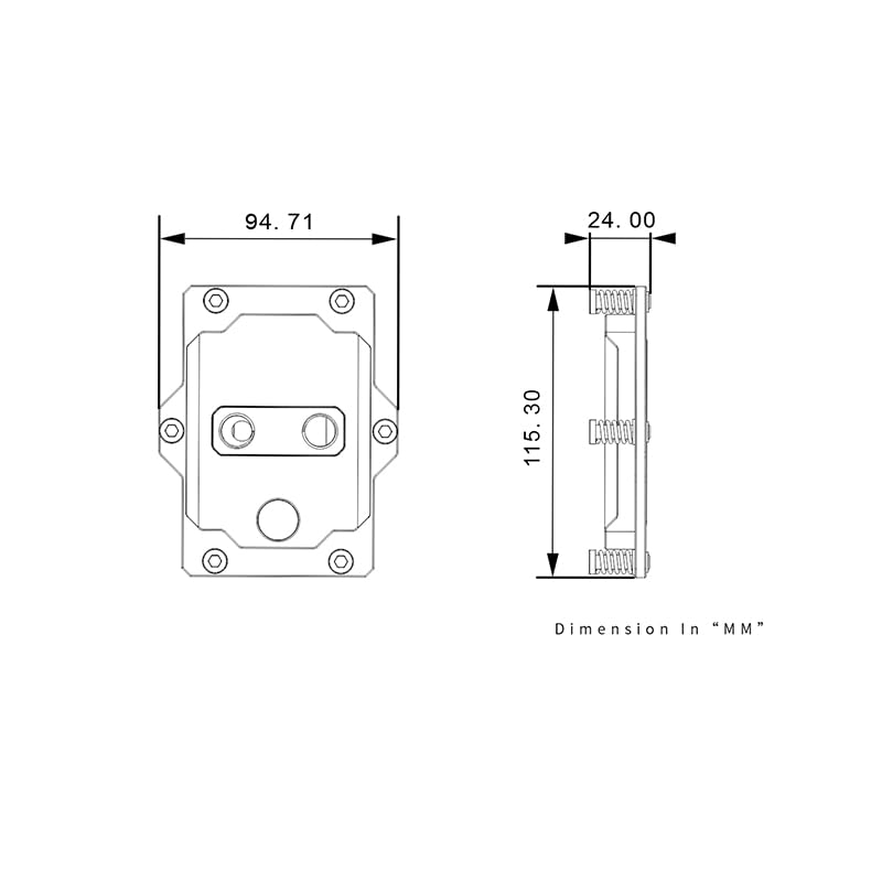 Copper CPU Processor Server Water Cooling Block,AI Cloud Computing Liquid Water Cooling Block (for AMD SP5)