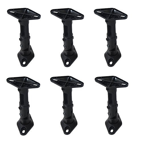 VideoSecu 6 Black Universal Satellite Studio Speaker Mounts/Brackets for Walls and Ceilings 1UP (Black, 6 Pack)