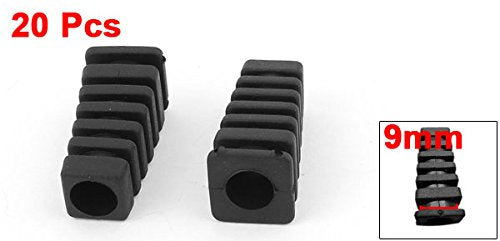 uxcell 20Pcs 27 x 9 x 7 mm Rubber Square Strain Cord Boot Protector SLEEVE