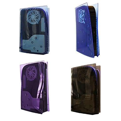 Transparent Shell Hard Shell Replacement Plate Case Cover for PS5 Disc Edition Gaming Console (Transparency Blue)