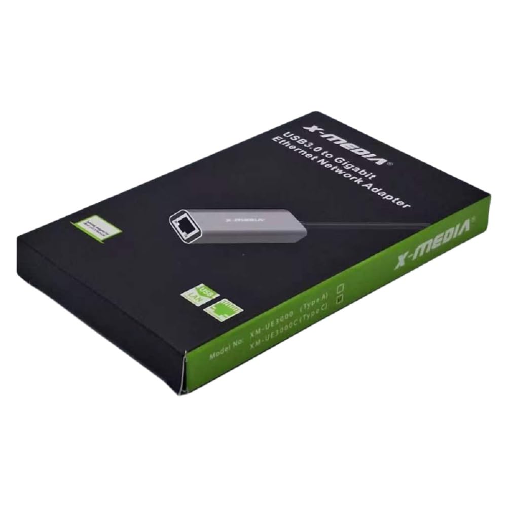 X-MEDIA XM-UE3000C USB 3.0 Type-C 10/100/1000Mbps Gigabit Ethernet LAN Network Adapter | Plug & Play | Realtek RTL8153 Chipset | Windows 11 & Linux