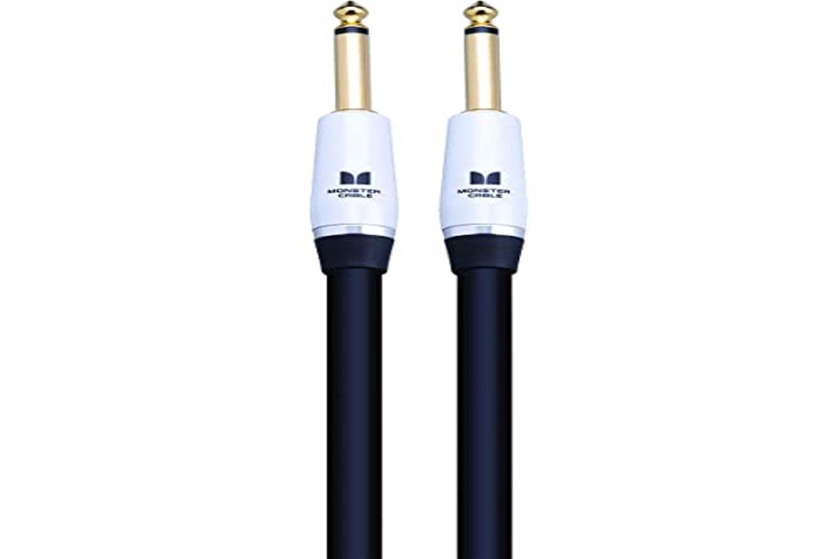 Monster Prolink Studio Pro 2000 1/4 Inch TS to 1/4 Inch TS Speaker Cable, 6 Foot, Male to Male Audio Cable for Amplifier, Guitar, Instrument, and Speaker Connections
