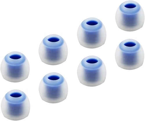 8pcs (CL-BL)- Small (S) Replacement Set Eartips Earbuds for in Ear Earphones with 6.4mm to 7.4mm Nozzle Attachment