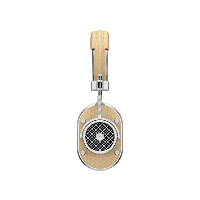 MASTER & DYNAMIC MH40 Over-Ear Wireless Headphones Gen II, Silver Metal/Tan Leather