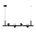 Globe Electric Suspended Track Lighting, 4-Light Adjustable Hanging Track Bar, Matte Black 40-Inch Dimmable Fixture for Modern Kitchen & Ceiling