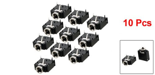 uxcell a12062600ux0366 10 Pcs 3 Pin PCB Mount Female 3.5mm Stereo Jack Socket Connector (Pack of 10)
