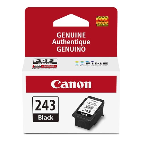 Canon PG-243 Genuine Black Ink Cartridge, Compatible with iP2820, MX492, MG2420/2520/2920/2922/2924/3020/2525, TS3120/302/302a/202/4520/3320