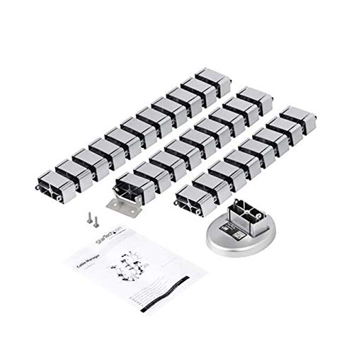 StarTech.com Spine Cable Management - Weighted Base Plate - Cord Cover - Cable Organizer - Cord Protector - Cable Raceway (CMVBMOD) Silver