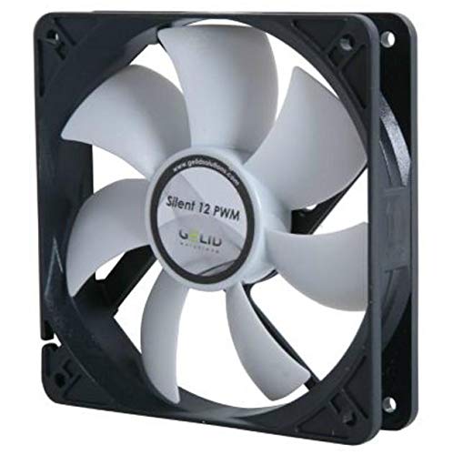 Gelid Solutions Silent 12 PWM | 120mm PWM Computer Fan | 4 Pin Molex | 120x120x25mm | 1500RPM | Hydro Bearing | FN-PX12-15 | Color Black