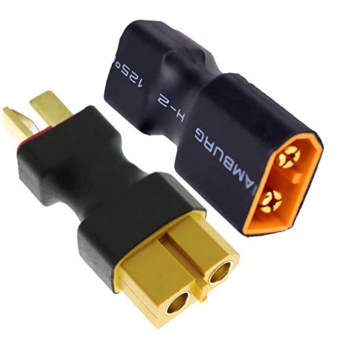 Yiqigou 4 Pcs Wireless XT60 Plug Male Connector to Deans T Plug Female Connector and 4 Pcs Wireless XT60 Plug Female Connector to Deans T Plug Male