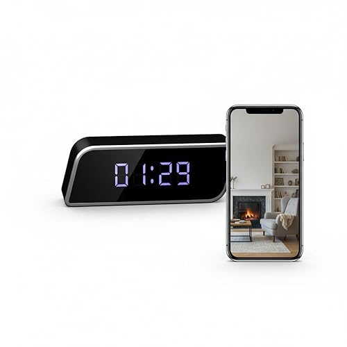Unohoe Smart Clock Camera Multi-Functional 4K UHD Cameras with Night Vision, Support Local Storage, App Remote View, 2600mAh Battery, WiFi&AP Model