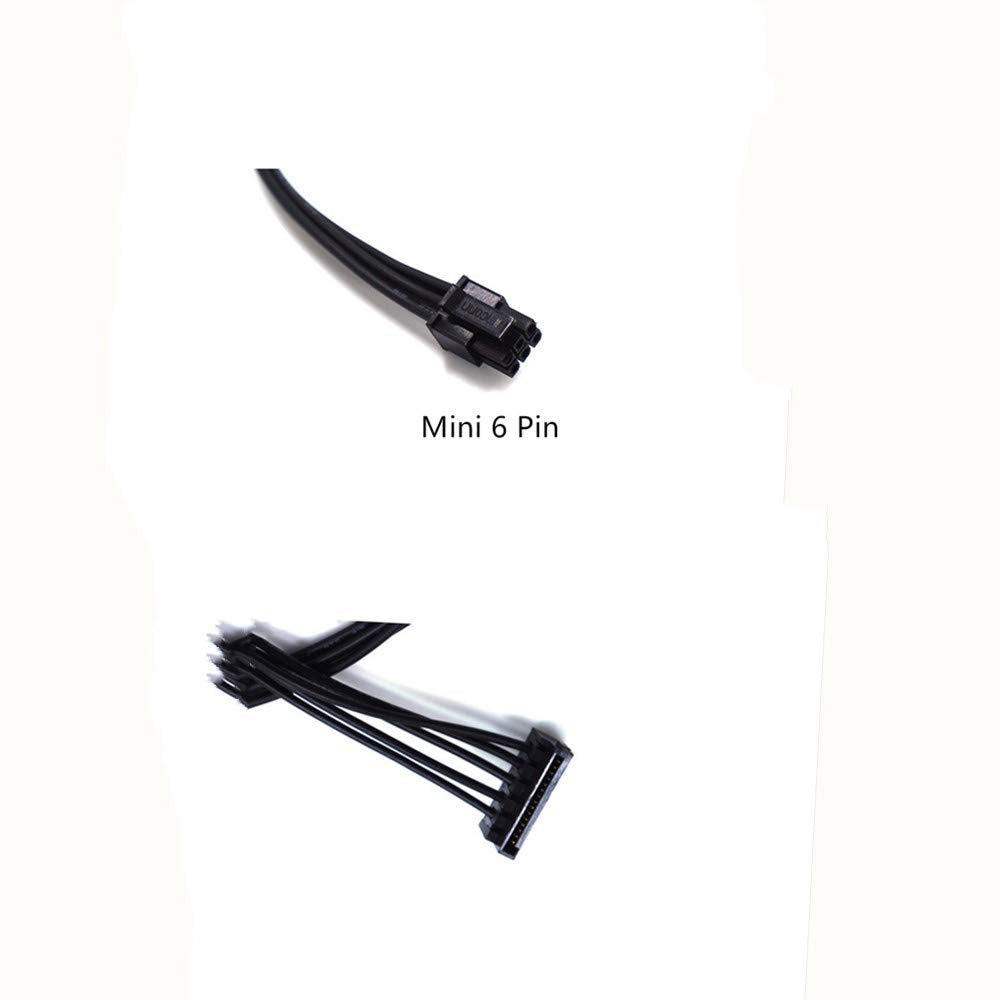 2 Pack SATA 15 Pin x2 to Mini 6 Pin ATX Compatible with Dell Inspiron 3668 3653 3650 HDD SATA Power Cable Replacement