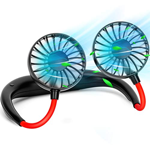 shuangjishan Neck Fan Portable Rechargeable: Personal Cooling Wearable Fan Around your Neck that Blow Cold Air for Men Women - Usb Should Fan Battery