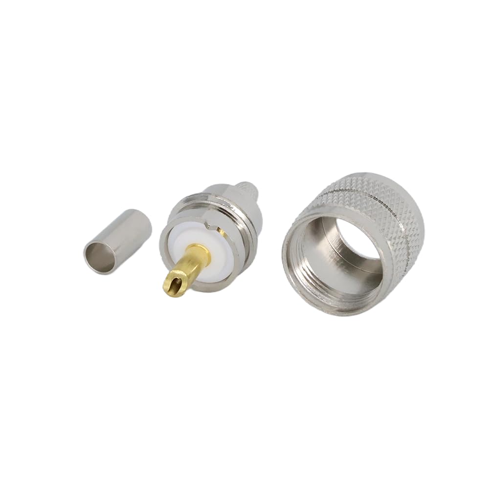 YiNiTone 2Pcs RG58 Coax Connector PL-259 UHF Male Plug Crimp Coax Connector Adapter for RG58 LMR195 3D-FB RG142 KSR195 RG400 Coaxial Cable Adaptor