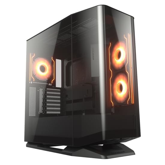 COUGAR FV270 RGB MidTower E-ATX Case, 420mm GPU Supported,Build-in ARGB PWM Fans,Breathe Streams,Prism of Light, RGB Hub,Filter Guard, Tool-Less
