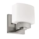 Design House Dove Creek Wall Light Sconce, Satin Nickel Finish, Frosted Glass, Dimmable, for Hallway, Bathroom, Foyer, Bedroom - Design House, 577981