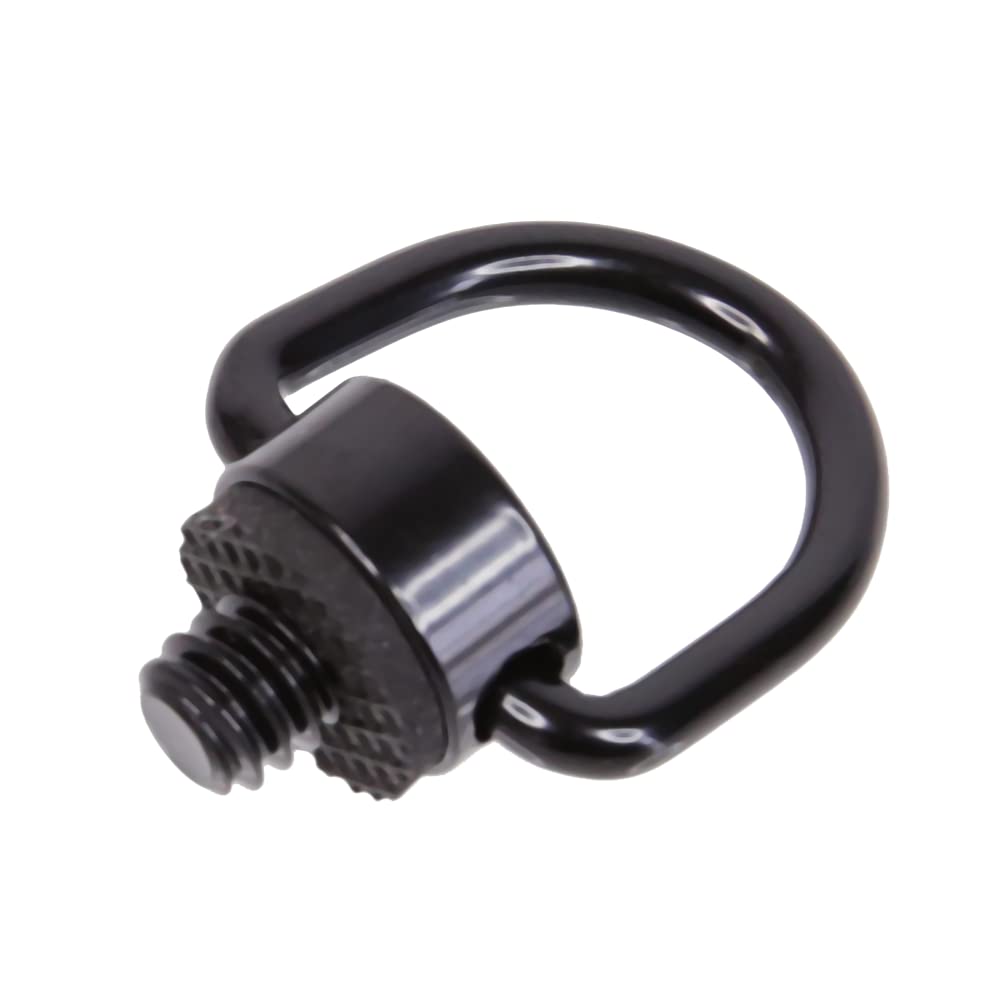 Foto&Tech Stainless Steel 1/4"-20 Rubber Padded D Ring Screw, D-Shaped Ring Camera Sling Screw for Shoulder Straps, Wrist Straps, Selfie Sticks