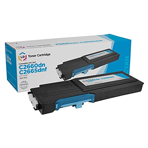 LD Products Remanufactured Replacements for Dell C2660dn Toner 593-BBBT 488NH TW3NN to Use with Color Laser C2660 C2665dnf C2665d (Cyan, 1-Pack)