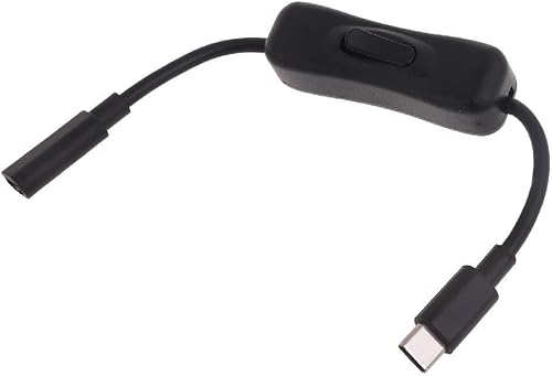 SelHeng Black Power Switch USB C Male to Female Type C Extension Cable Inline On/Off Switch for 4 Power Switch Cables, Audio and Video Power Cables