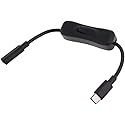 SelHeng Black Power Switch USB C Male to Female Type C Extension Cable Inline On/Off Switch for 4 Power Switch Cables, Audio and Video Power Cables